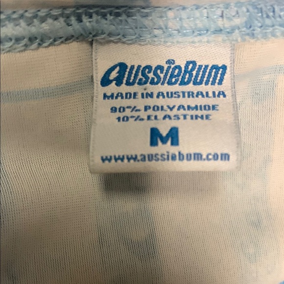 Blue and White Striped Swim Trunks - Picture 2 of 5